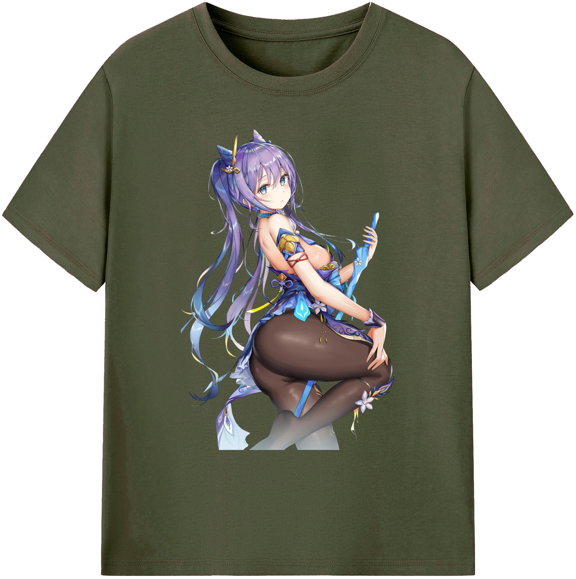 げんし神 刻晴 こくせい genshin Kokusei 綿100％ メンズ半袖Tシャツ｜肌触りやわらか＆通気性